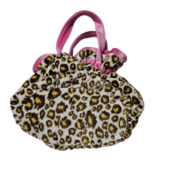 Aurora Leopard Print Plush Pet Carrier 8 inch Cat Dog Purse Play Stuffed Animal - Picture 2 of 6